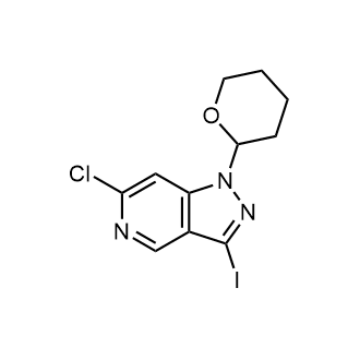 6-氯-3-碘-1-四氢吡喃-2-基-吡唑并[4,3-c]吡啶结构式