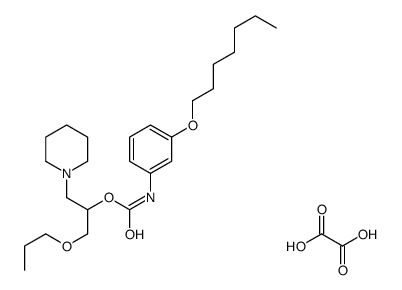 oxalic acid,(1-piperidin-1-yl-3-propoxypropan-2-yl) N-(3-heptoxyphenyl)carbamate结构式