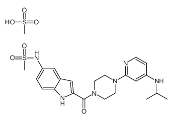 methanesulfonic acid,N-[2-[4-[4-(propan-2-ylamino)pyridin-2-yl]piperazine-1-carbonyl]-1H-indol-5-yl]methanesulfonamide结构式
