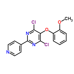 4,6-dichloro-5-(2-Methoxyphenoxy)-2-(pyridin-4-yl)pyrimidine结构式