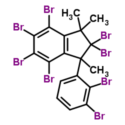 八溴-1-苯基-1,3,3-三甲基-1,2-二氢化茚结构式