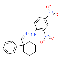 1-Phenylcyclohexanecarbaldehyde 2,4-dinitrophenyl hydrazone结构式
