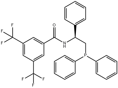 N-[(1S)-2-(二苯基膦)-1-苯乙基]-3,5-二(三氟甲基)苯甲酰胺结构式