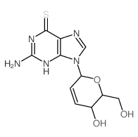 2-amino-9-[5-hydroxy-6-(hydroxymethyl)-5,6-dihydro-2H-pyran-2-yl]-3H-purine-6-thione structure