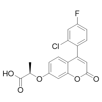 (R)-2-((4-(2-氯-4-氟苯基)-2-氧代-2H-铬基-7-基)氧基)丙酸结构式