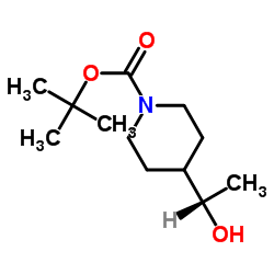(S)-4-(1-羟乙基)哌啶-1-甲酸叔丁酯结构式