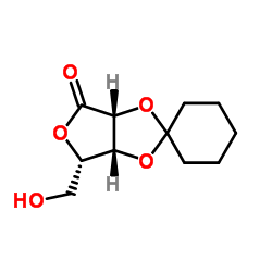 2,3-O-cyclohexylidene-(L)-Lyxonic acid γ-lactone结构式
