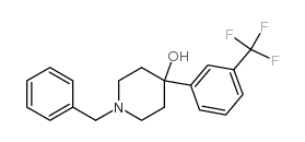 1-苄基-4-(3-三氟甲基)苯基-4-哌啶醇结构式