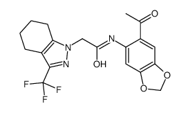 (9ci)-n-(6-乙酰基-1,3-苯并二氧代l-5-基)-4,5,6,7-四氢-3-(三氟甲基)-1H-吲唑-1-乙酰胺结构式