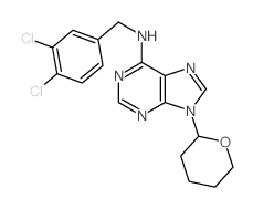 9H-Purin-6-amine,N-[(3,4-dichlorophenyl)methyl]-9-(tetrahydro-2H-pyran-2-yl)-结构式