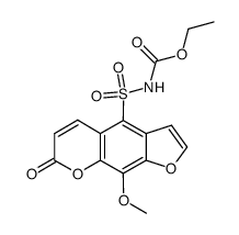 9-methoxy-7-oxo-7H-furo[3,2-g]chromene-4-sulfonic acid ethoxycarbonylamide结构式