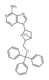 Adenosine,2'-deoxy-5-O-(triphenylmethyl)- Structure