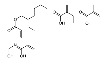 2-ethylhexyl prop-2-enoate,N-(hydroxymethyl)prop-2-enamide,2-methylidenebutanoic acid,2-methylprop-2-enoic acid Structure