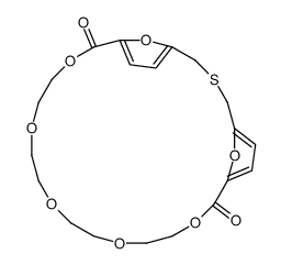 10,13,16,19,22,27,28-Heptaoxa-3-thiatricyclo(22.2.1.1(sup 5,8))octacosa-5,7,24,26-tetraene-9,23-dione Structure