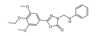 5-(4-Ethoxy-3,5-dimethoxyphenyl)-3-((phenylamino)methyl)-1,3,4-oxadiaz ol-2(3H)-one结构式