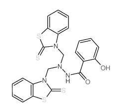 Benzoic acid,2-hydroxy-, 2,2-bis[(2-thioxo-3(2H)-benzothiazolyl)methyl]hydrazide Structure