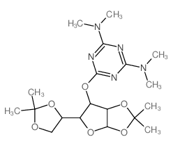 6-[[3-(2,2-dimethyl-1,3-dioxolan-4-yl)-7,7-dimethyl-2,6,8-trioxabicyclo[3.3.0]oct-4-yl]oxy]-N,N,N,N-tetramethyl-1,3,5-triazine-2,4-diamine结构式