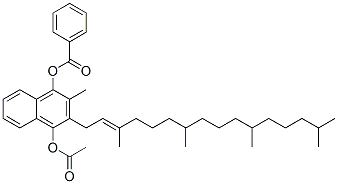 2-methyl-3-(3,7,11,15-tetramethylhexadec-2-enyl)naphthalene-1,4-diyl 4-acetate 1-benzoate Structure