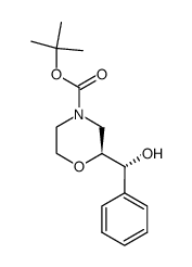 (+)-(2S,3R)-2-[α-hydroxy(phenyl)methyl]morpholine-4-carboxylic acid tert-butyl ester结构式