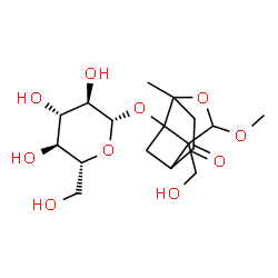 7-Oxatricyclo(4.3.0.03,9)nonan-4-one, 1-(beta-D-glucopyranosyloxy)-9-( hydroxymethyl)-8-methoxy-6-methyl-结构式