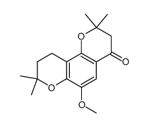 2,3,9,10-tetrahydro-6-methoxy-2,2,8,8-tetramethyl-4H,8H-benzo[1,2-b:3,4-b']dipyran-4-one Structure