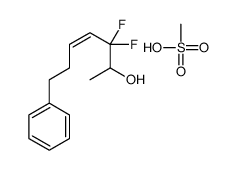 3,3-difluoro-7-phenylhept-4-en-2-ol,methanesulfonic acid Structure