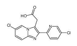2-[6-chloro-2-(5-chloropyridin-2-yl)imidazo[1,2-a]pyridin-3-yl]acetic acid Structure