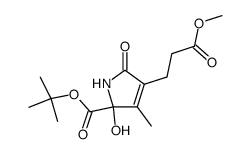 t-butyl 2,5-dihydro-2-hydroxy-4-(2-methoxycarbonylethyl)-3-methyl-5-oxo-1H-pyrrole-2-carboxylate Structure