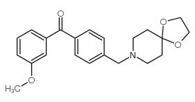 4'-[8-(1,4-二恶-8-氮杂螺[4.5]癸基)-甲基]-3-甲氧基苯甲酮结构式