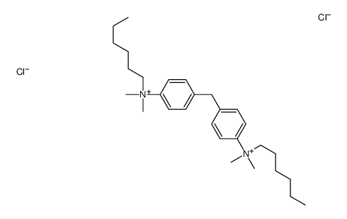 hexyl-[4-[[4-[hexyl(dimethyl)azaniumyl]phenyl]methyl]phenyl]-dimethylazanium,dichloride Structure