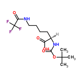 N2-[叔丁氧羰基]-N6-(三氟乙酰基)-D-赖氨酸结构式