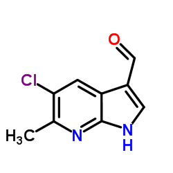 5-氯-3-甲酰基-6-甲基-7-氮杂吲哚结构式