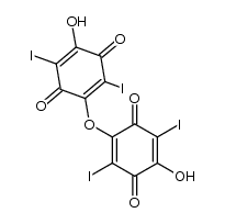 5,5'-dihydroxy-3,6,3',6'-tetraiodo-2,2'-oxy-di-[1,4]benzoquinone结构式