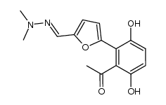 1-(2-(5-((2,2-dimethylhydrazono)methyl)furan-2-yl)-3,6-dihydroxyphenyl)ethanone Structure