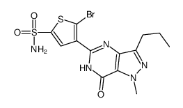 5-溴-4-(1-甲基-7-氧代-3-丙基-6,7-二氢-1H-吡唑并[4,3-d]嘧啶-5-基)噻吩-2-磺酰胺结构式