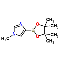 1-甲基-4-(4,4,5,5-四甲基-[1,3,2]二噁硼烷-2-基)-1H-咪唑结构式