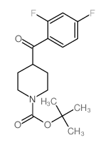 4-(2,4-二氟苯甲酰基)哌啶-1-羧酸叔丁酯结构式