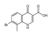 7-溴-4-羟基-8-甲基喹啉-3-羧酸结构式