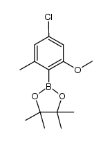 2-(4-Chloro-2-Methoxy-6-Methyl-Phenyl)-4,4,5,5-Tetramethyl-[1,3,2]Dioxaborolane结构式