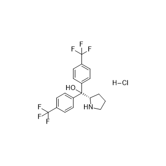 (S)-Pyrrolidin-2-ylbis(4-(trifluoromethyl)phenyl)methanol hydrochloride Structure