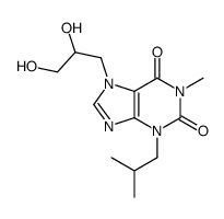 7-(2,3-dihydroxypropyl)-1-methyl-3-(2-methylpropyl)purine-2,6-dione结构式