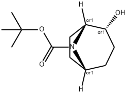 内-8-叔丁氧羰基-2-羟基-8-氮杂双环[3.2.1]辛烷结构式