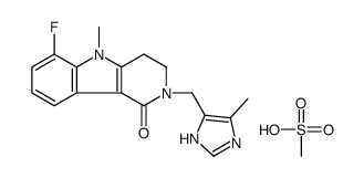 6-fluoro-5-methyl-2-[(5-methyl-1H-imidazol-4-yl)methyl]-3,4-dihydropyrido[4,3-b]indol-1-one,methanesulfonic acid结构式