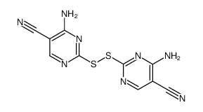 4-amino-2-[2-(4-amino-5-cyanopyrimidin-2-yl)disulfanyl]-pyrimidine-5-carbonitrile结构式