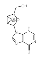 6H-Purine-6-thione,1,9-dihydro-9-b-L-ribofuranosyl- structure