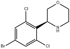 (S)-3-(4-溴-2, 6-二氯苯基)吗啉结构式