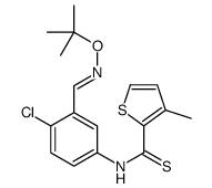 N-[4-chloro-3-[(E)-(2-methylpropan-2-yl)oxyiminomethyl]phenyl]-3-methylthiophene-2-carbothioamide Structure