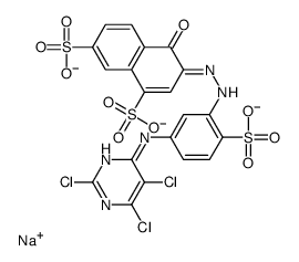 4-Hydroxy-3-[[2-sulfo-5-[(2,5,6-trichloro-4-pyrimidinyl)amino]phenyl]azo]-1,7-naphthalenedisulfonic acid trisodium salt结构式
