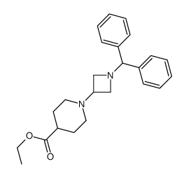 1-[1-(二苯基甲基)-3-氮杂啶]-4-哌啶羧酸乙酯结构式