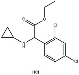 ethyl 2-(cyclopropylamino)-2-(2,4-dichlorophenyl)acetate hydrochloride Structure